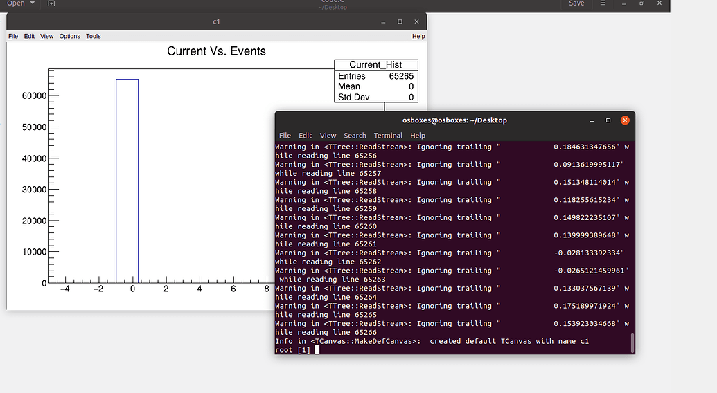 How to create a ROOT Histogram from a large file containing two columns