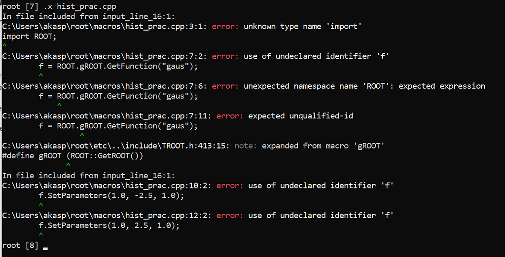 Can't figure out the error - Newbie - ROOT Forum