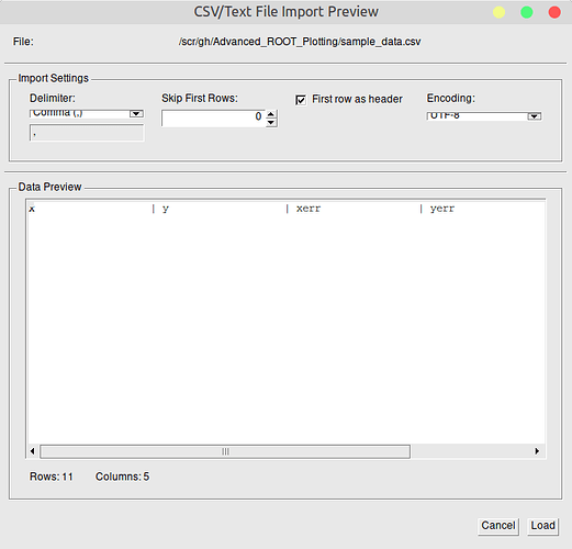 CSVTextFileImportPreview
