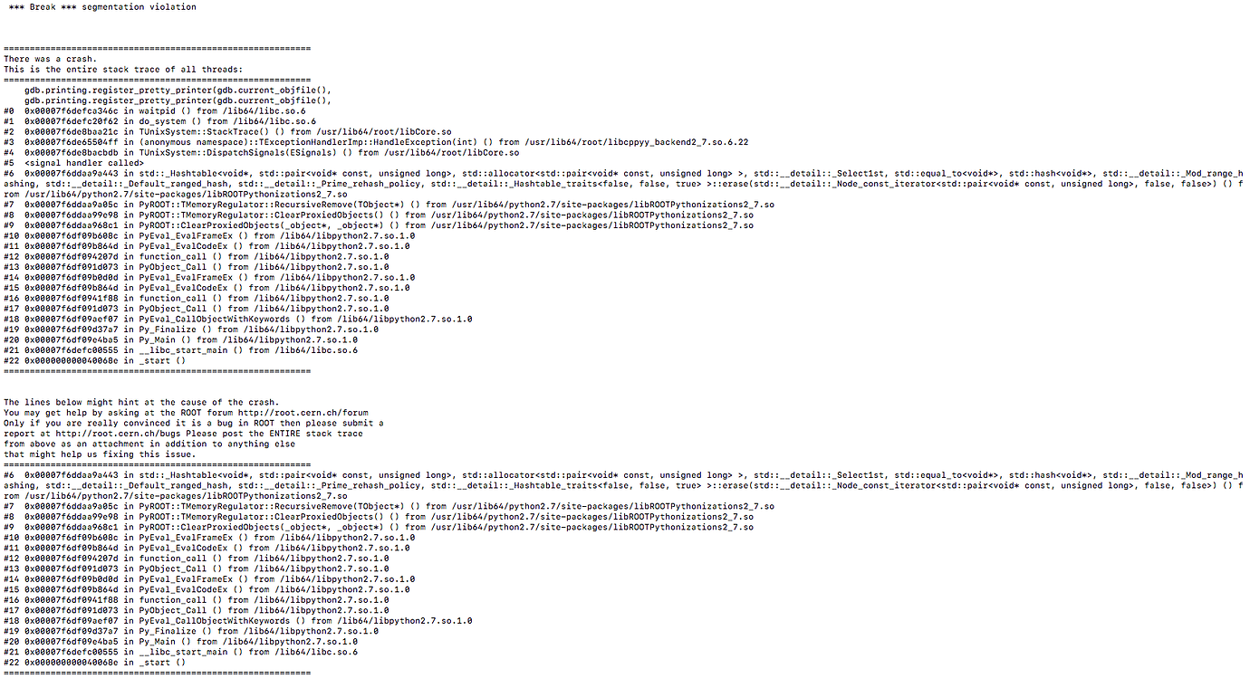 Error when running python 2.7 script on lxplus7 - ROOT - ROOT Forum