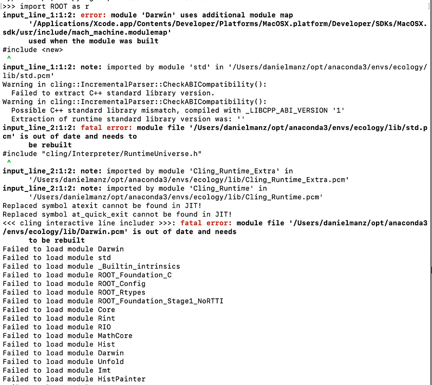 Failed module loading when importing ROOT as a python package - ROOT ...