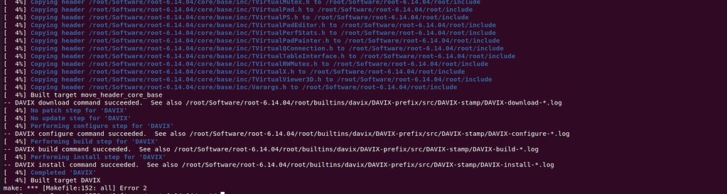 Installation error: make error - Newbie - ROOT Forum